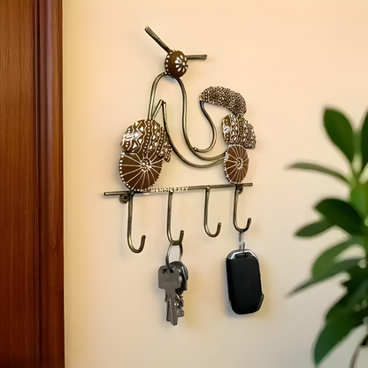 Hand-Painted Scooter Wall Hook | Rustic Metal Home Decor Organizer