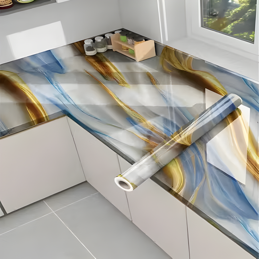 Marble Design Waterproof Kitchen Wallpaper | Oil-Proof Peel & Stick Self-Adhesive Contact Paper (60×200 cm)