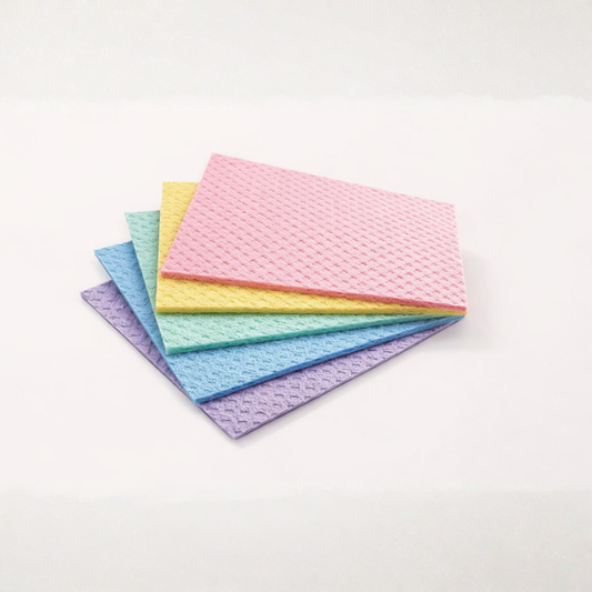 Reusable & Washable Cellulose Sponge Wipes for Kitchen Cleaning (Multicolor, Pack of 5)