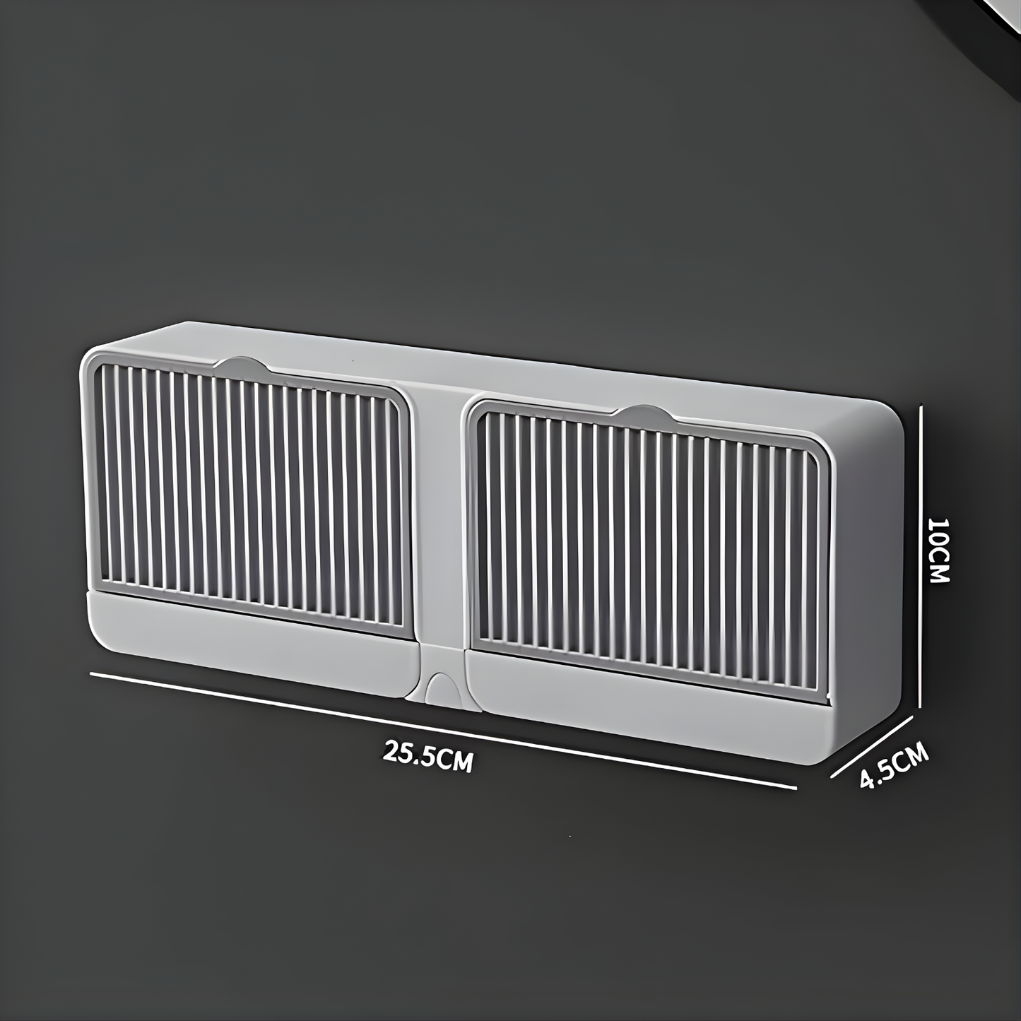 Wall Mounted Soap Holder with Cover | No-Drill Soap Case | Double Grid Soap Rack for Bathroom & Kitchen