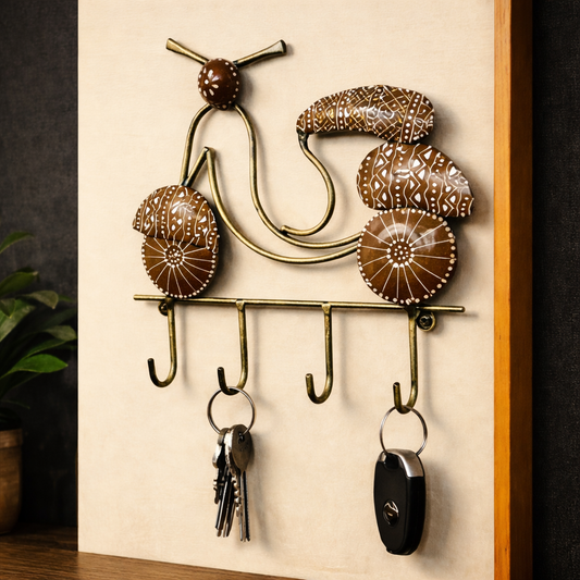 Hand-Painted Scooter Wall Hook | Rustic Metal Home Decor Organizer