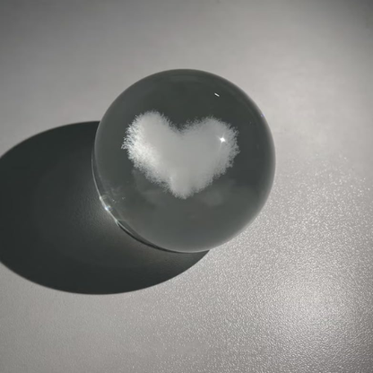 3D Crystal Heart Night Lamp with Wooden Touch Base | Romantic LED Table Lamp for Bedroom, Living Room & Gifting