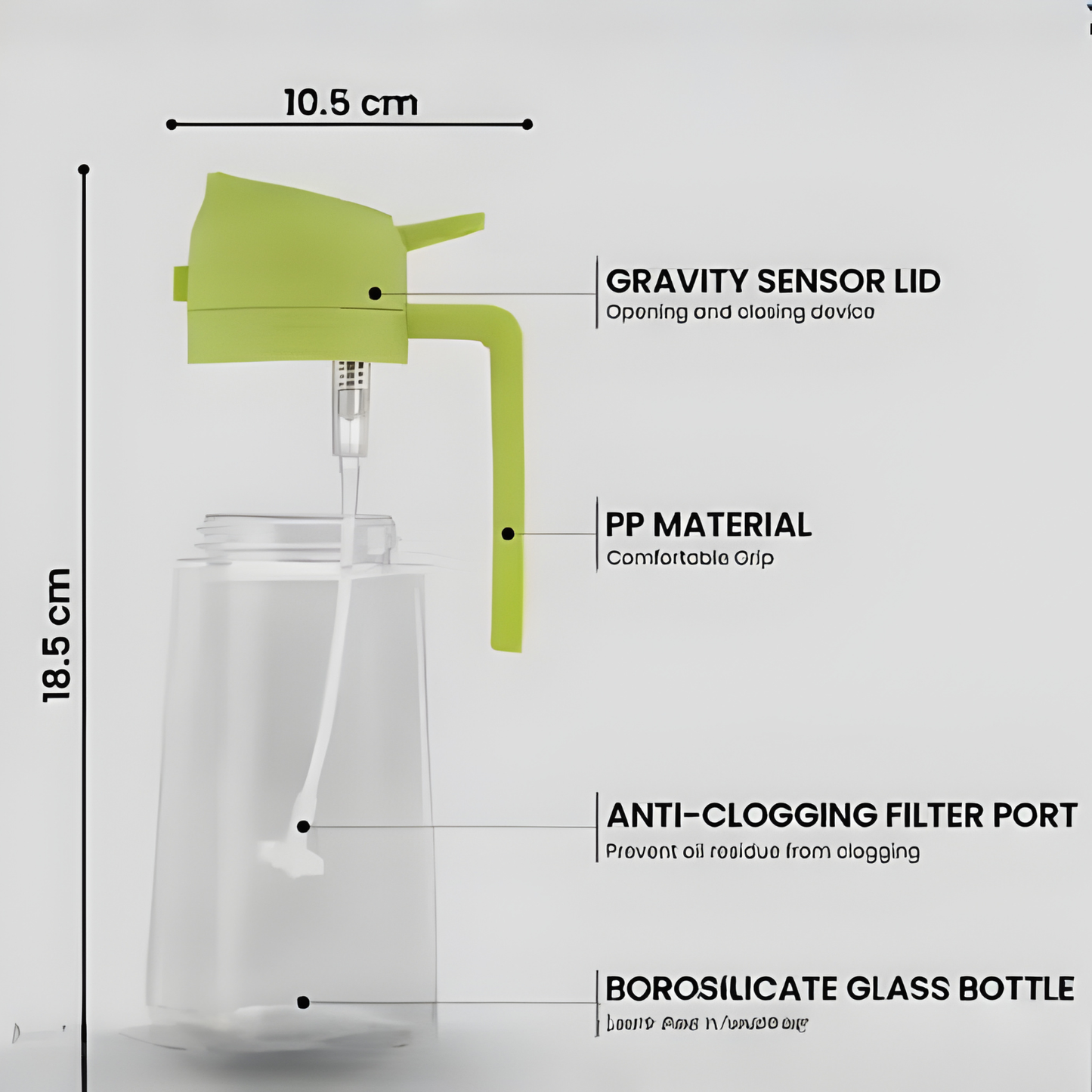 2 in 1 Oil Dispenser Bottle with Pour & Spray | Leak Proof Glass Oil Bottle | Cooking Oil Spray & Pour Bottle for Kitchen (500 ml)