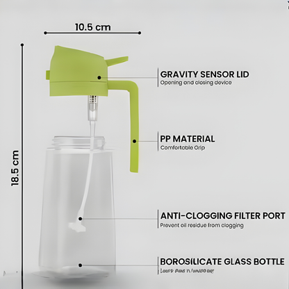 2 in 1 Oil Dispenser Bottle with Pour & Spray | Leak Proof Glass Oil Bottle | Cooking Oil Spray & Pour Bottle for Kitchen (500 ml)